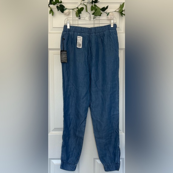 FOREVER 21 Parachute Baggy Chambray Denim Jean Drawstring Pants- Size M - Picture 2 of 7